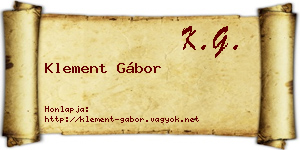 Klement Gábor névjegykártya