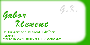 gabor klement business card